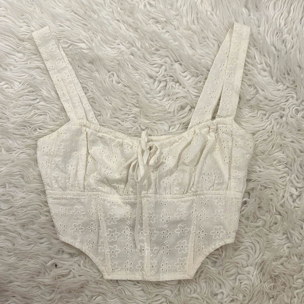 NWT lace white corset top